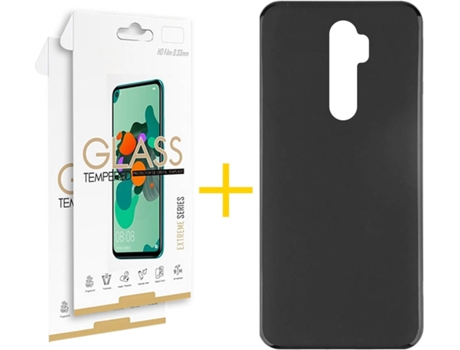 Kit Funda + 2 Protectores de Pantalla Xiaomi Redmi Note 8 Pro SKYHE Liso (Negro)