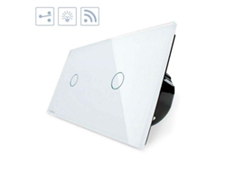 Conmutador Táctil + Remoto, 2 Botones, Frontal Blanco