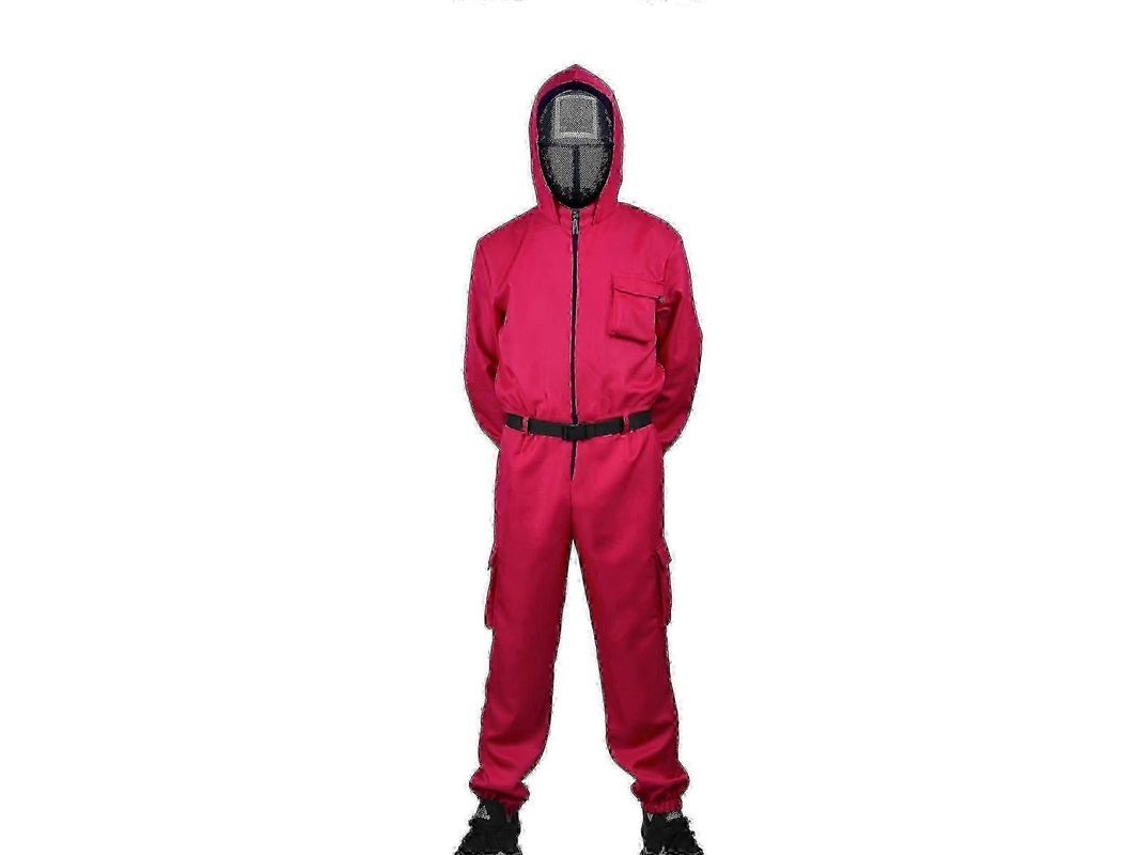 Traje De Disfraz Squid Game Halloween Niño 130-140cm Con Mascara Cuadrada Con Máscara Cuadrada L 130-140cm