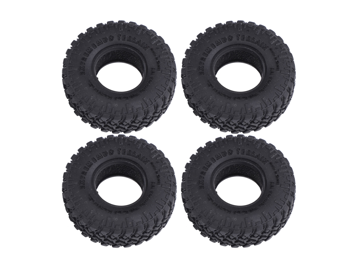 4 Neumáticos Para Coches Rc De 1 Pulgada (55x19 Mm) Con Revestimiento De Goma Esponjosa Para Axial Scx24 Fms Fcx24 Ax24 1/18 1/24