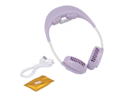 Ventilador de cuello portátil sin aspas, morado, 2,3 pulgadas