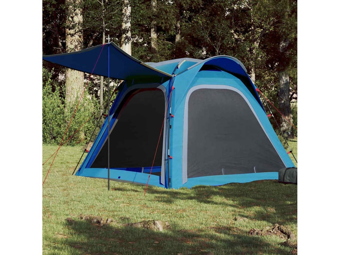 Tienda De Campaña 4 Personas Impermeable Apertura Rápida Azul