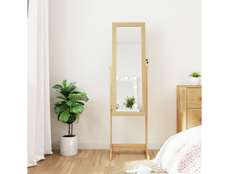 MAISON EXCLUSIVE Espejo de pie con joyero y luces LED