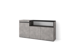 Aparadores para salón 150x75x35cm 3 Puertas Armario zapatero Cemento