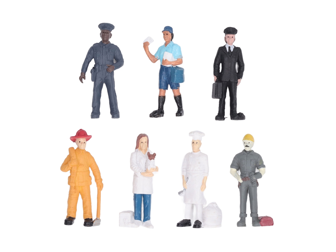7 Figuras De Personas En Pvc Ecológico Sólido Modelos De Trabajadores Con Colores Vividos Juguete De Personajes