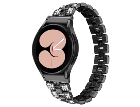 Correa de aleación de zinc decoración aleación de zinc 20mm para Samsung Galaxy Watch4 Classic 42mm/46mm/Watch4 Active 40mm 44mm - negro