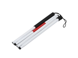 Bastón plegable, de 124 cm de largo, con reflector nocturno, fabricado en aleación de aluminio, para personas ciegas.