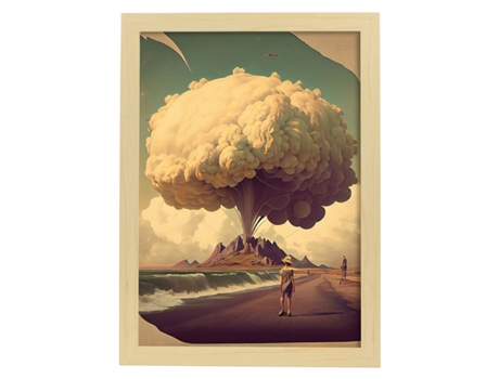 NACNIC Poster Nube Hongo En Estilo Surrealismo Cinematográfico Ilustraciones Y Grabados De Historieta Abstracta Y Artística A4 Marcos Madera