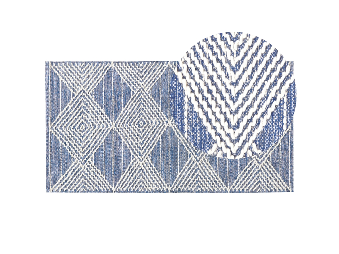 Alfombra de pelo corto BELIANI Datca de Lana Azul 80x150