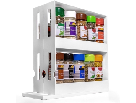 Estante de especias de 2 estantes Sistema de organización de estantes de cocina extraíbles Estante de estantes de especias