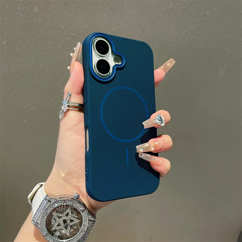 (iphone 13 Pro, Azul) Funda Ultradelgada Minimalista Magsafe Para Teléfono, Compatible Con Carga Inalámbrica, Funda Suave