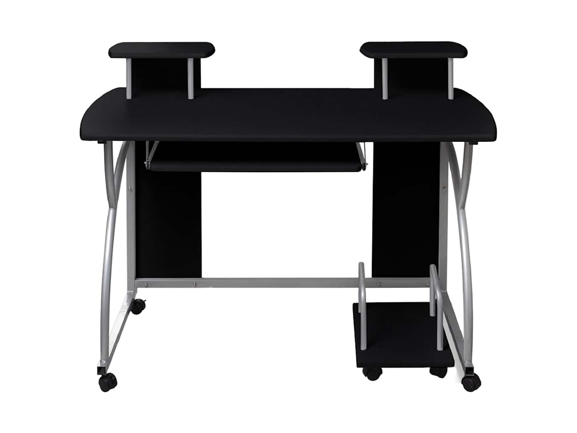 Escritorio | Mesa | Escritorio para ordenador 110x52x88,5 cm Derivados de madera Negro