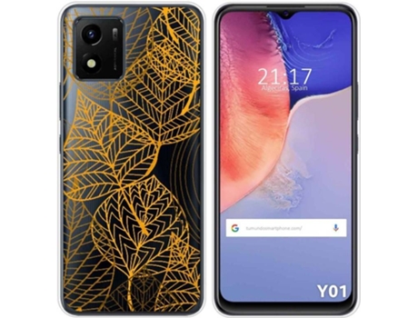 Carcasa Vivo Y01 TUMUNDOSMARTPHONE Dibujos Transparente Hojas Multicolor