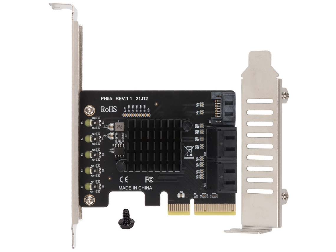 Tarjeta Adaptadora Pcie A Sata 6gbps Lector De Discos Duros Para Windows Os X Linux
