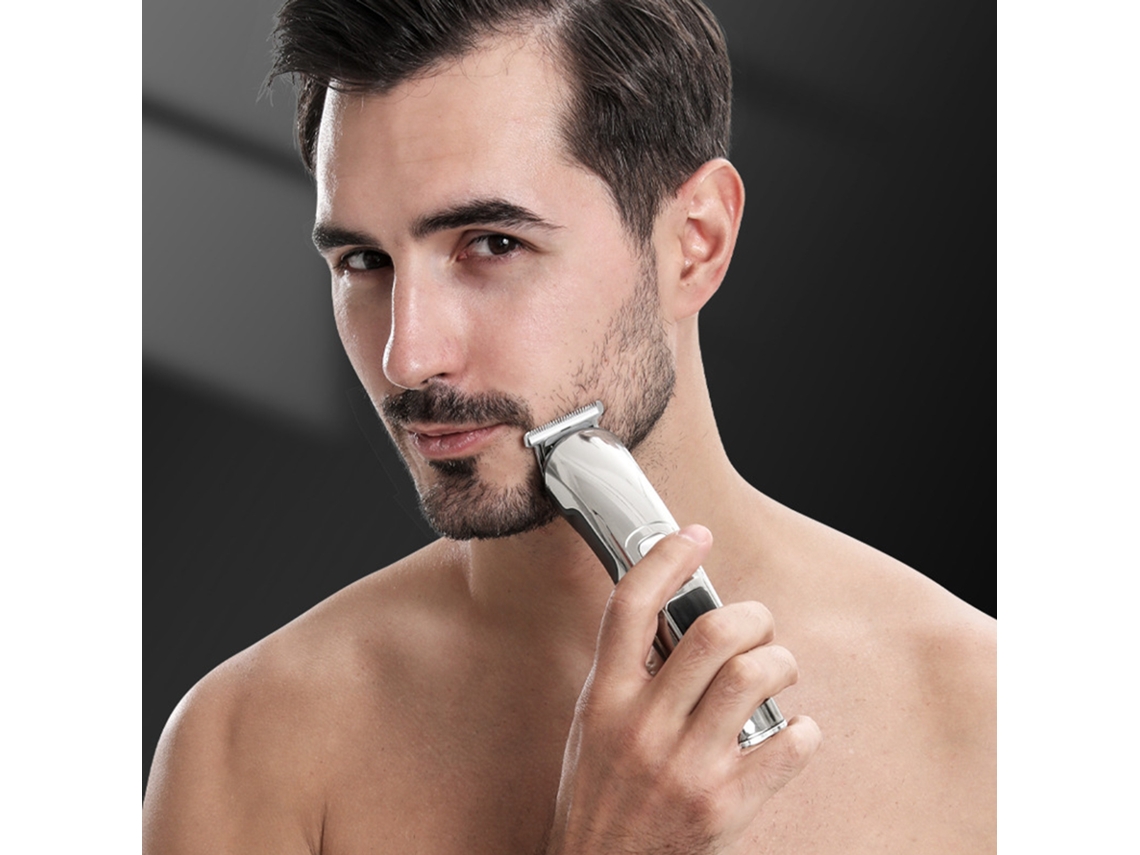 Kit 6 Em 1 Aparador De Cabelo Homem Barbeador Trimmer Nariz Usb Recarregável Ipx6
