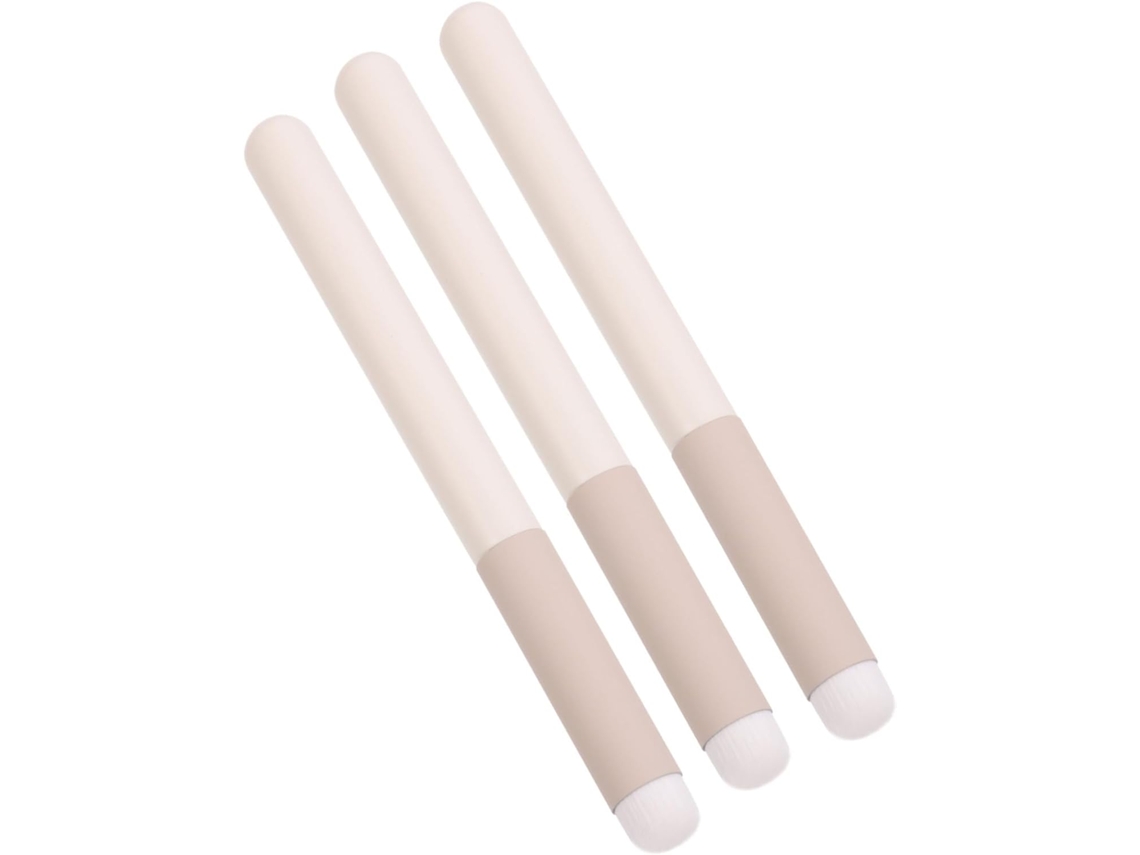 Set de 3 Pinceles Reutilizables para Labial, Maquillaje, Corrector y Rubor con Mango y Accesorios Gokoco