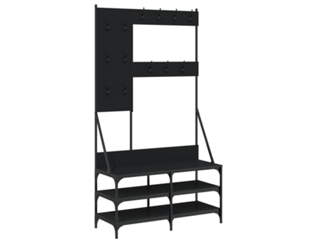 Perchero con zapatero negro VIDAXL (100x40x184 cm)