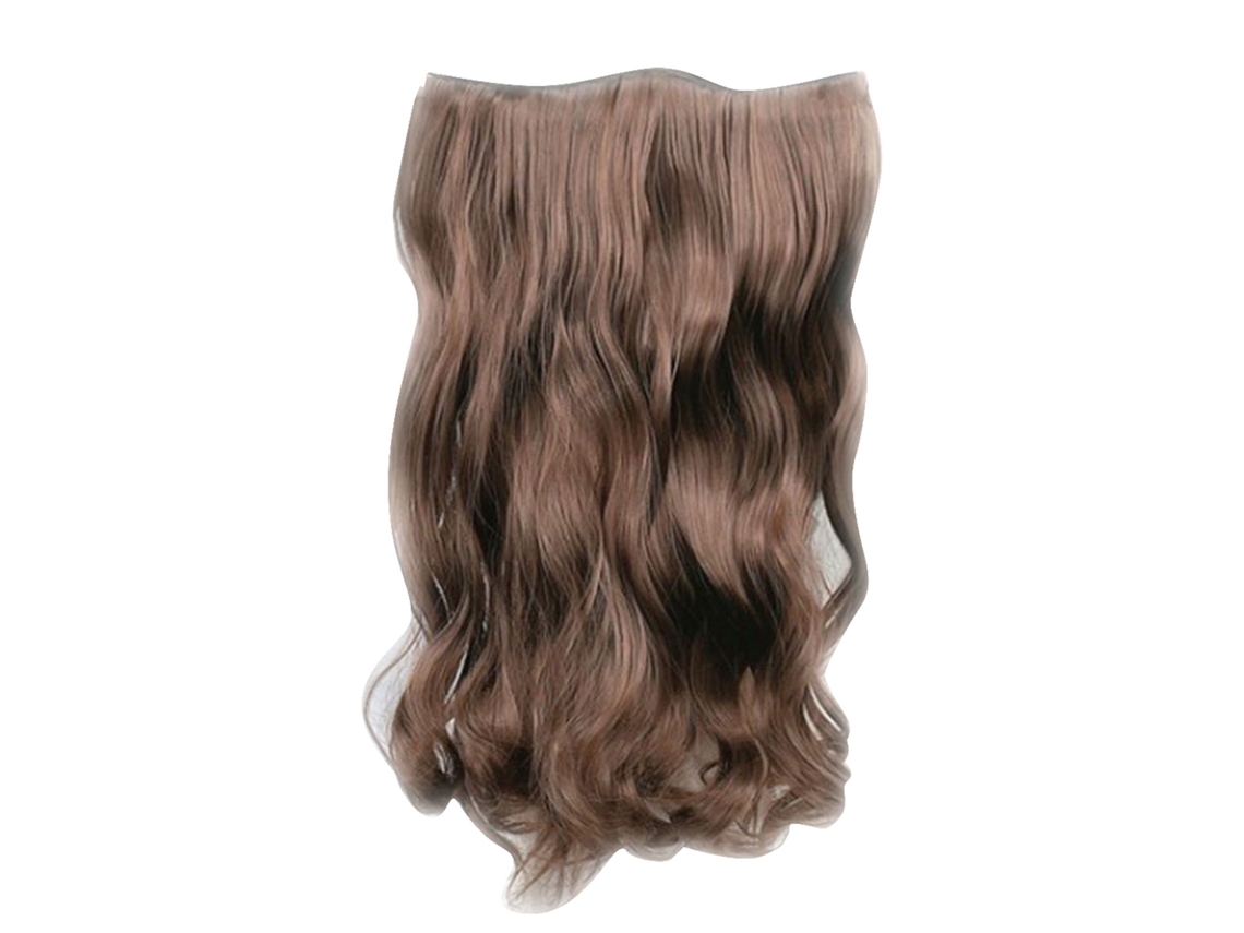 Extensiones De Pelo Clip-in Onduladas Largas Marrón Claro Para Mujer, Premium Material, Trimmable, Realistas