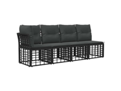Maison Exclusive - Conjunto De Sofás Para Exterior 6 Pcs Preto E Cinza Escuro