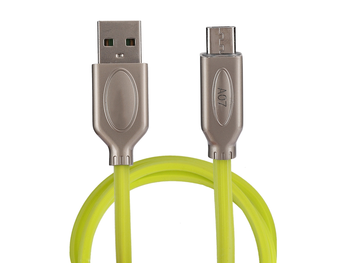 Cable De Datos (carga Carga Rápida) Cable Fluorescente De Aleación De Zinc Para Cable De Carga De Teléfonos Inteligentes Cable Micro Usb Cable De Carga Rápida De Teléfono Móvil