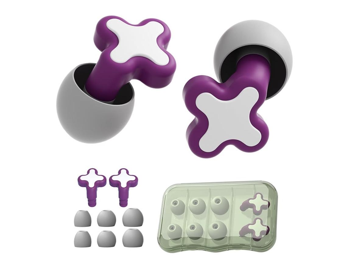 Tapones De Silicona Impermeables Anti-ruido, Para Natación, Sueño, Estudio Y Trabajo - V-reel - Qt19 - Morado