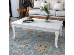 Mesa de Centro Apoyo 115X65X42 Cm Blanco Brillante