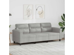 Sofá de 3 plazas HARLANV1 con tejido de microfibra gris claro, 180 cm.