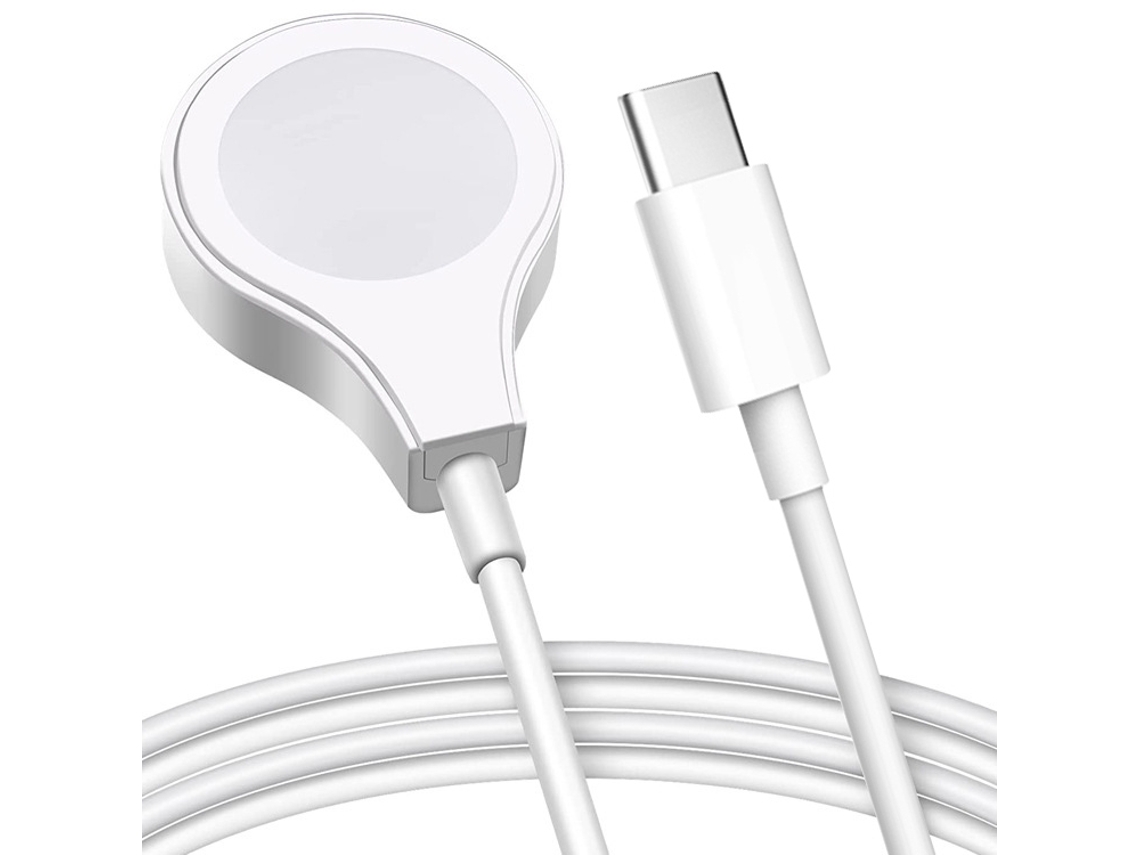 Cable magnético inalámbrico de carga rápida con conector USB-C para Apple Watch Ultra 2, blanco