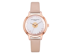 Reloj De Pulsera De Cuarzo Sencillo E Informal Para Mujer De Lvpai Con Correa De Pu Beige.