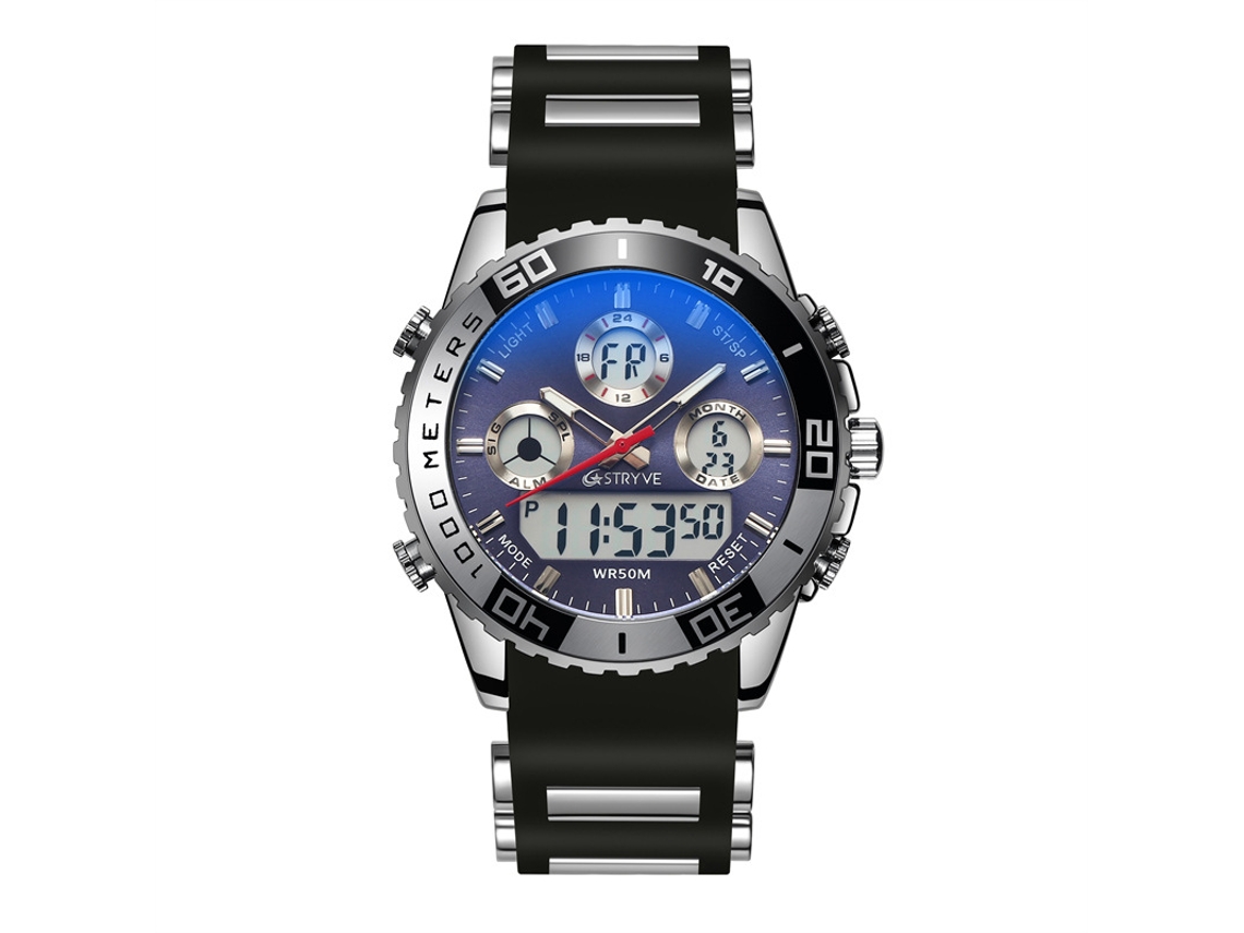 (azul) Reloj Deportivo Personalizado, Reloj De Pulsera Electrónico Con Cronógrafo, Alarma Y Luminiscencia, Resistente Al Agua.