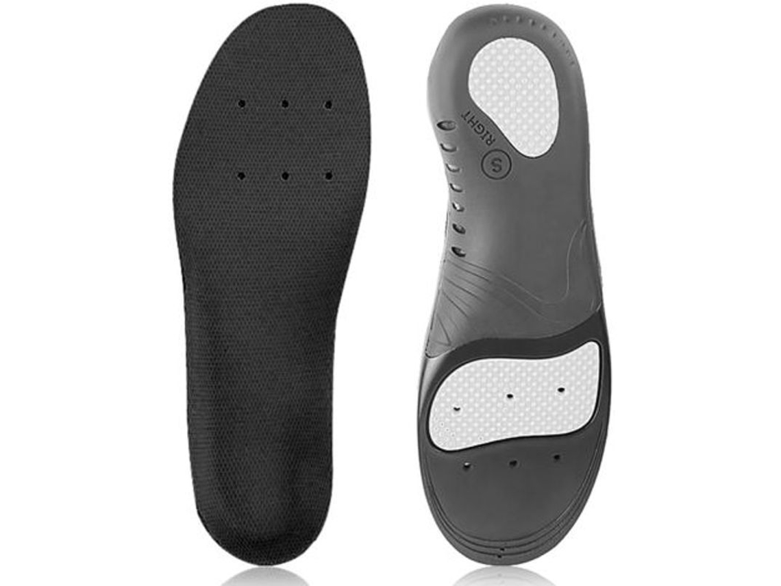 Plantilla De Soporte Para Fascitis Plantar En Pies Planos, Talla 45-47, Negra Con Orificios De Ventilación.