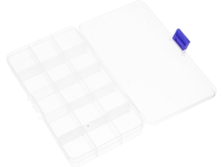 Caja De Almacenamiento De Plástico Transparente Nuobesty De 15 Compartimentos Con Divisores Ajustables.
