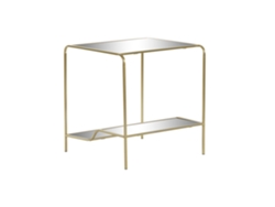 Mesita Auxiliar Metal Espejo Mate Dorado 50x50x55cm