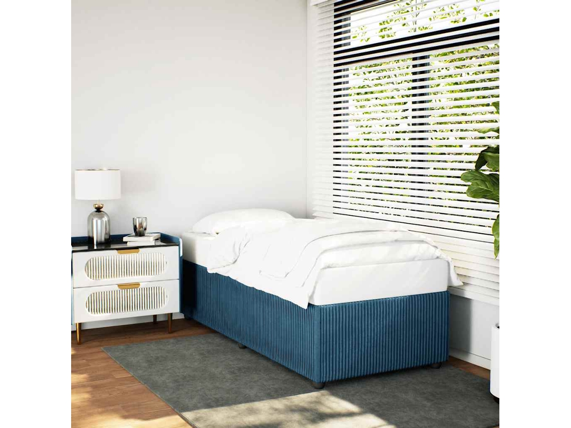 Estructura De Cama De Terciopelo Azul 100x200 Cm