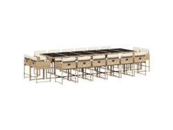 Maison Exclusive - Set Comedor De Jardín 17 Pzas Con Cojines Ratán Sintético Beige