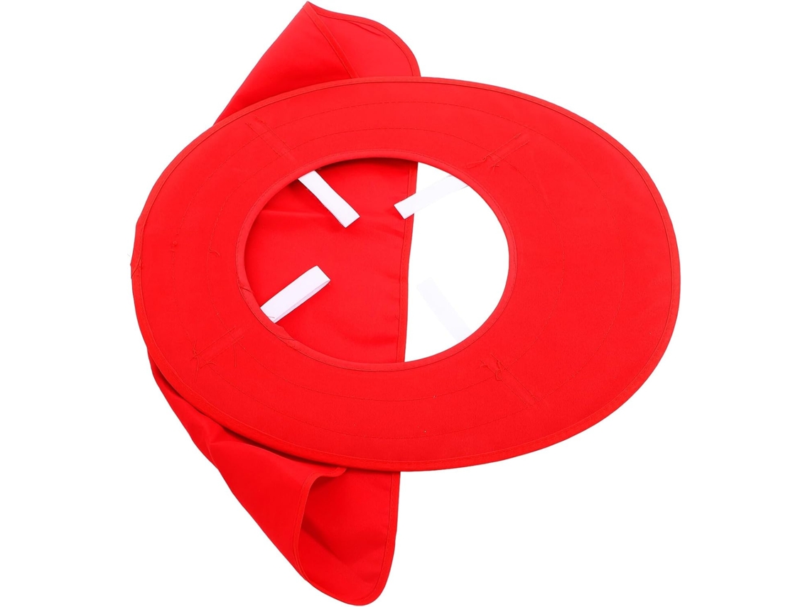 Parasol Ala Casco Seguridad Plegable Rojo Visera Malla