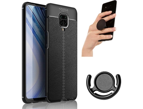 Carcasa, Soporte y Popsocket Xiaomi Redmi Note 9 PRO Rugged Leather Negro