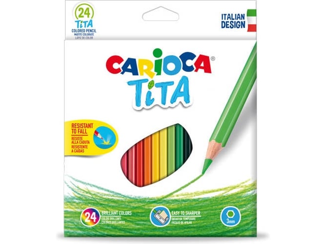 Lápiz de Color CARIOCA Tita (24 Un - Multicolor - Resina Sintética)
