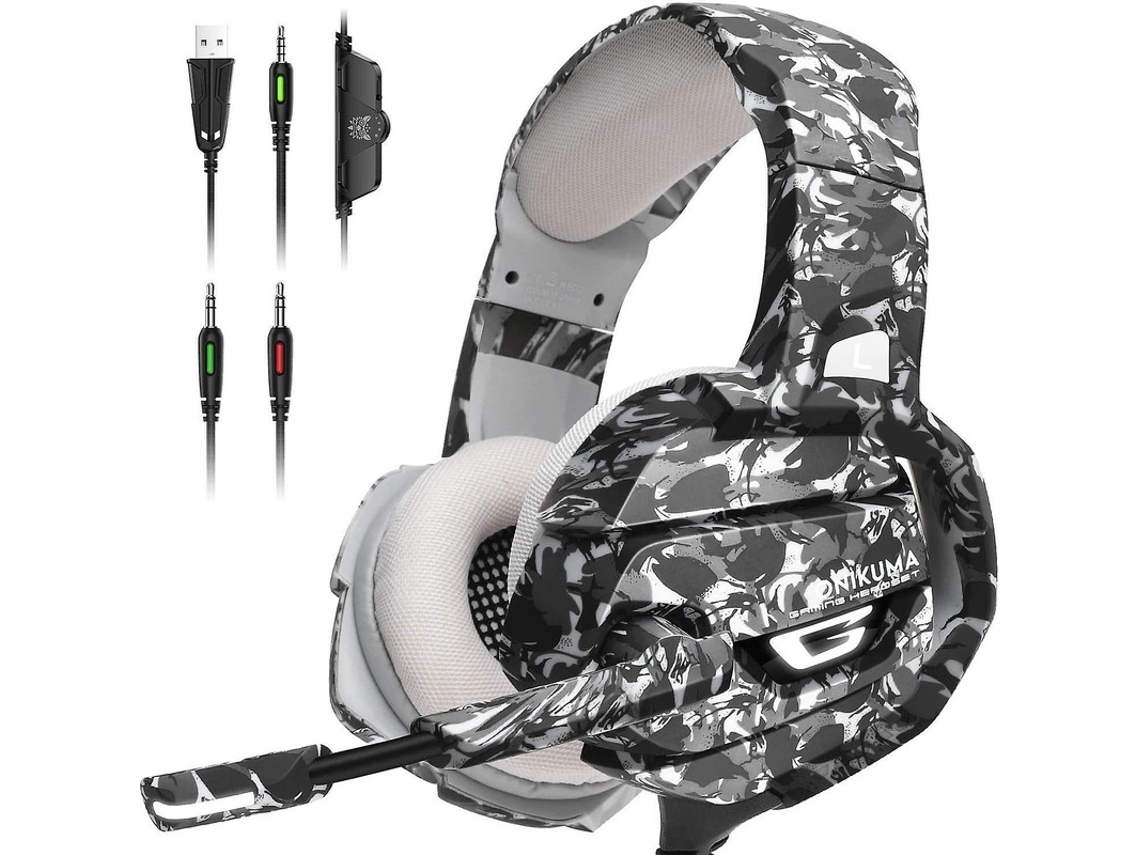 Auriculares Ps4 con cancelación de ruido, auriculares para juegos con sonido envolvente 7,1, auriculares con memoria transpirables de YEMAESRE