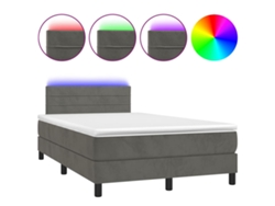 Maison Exclusive - Cama Box Spring Colchón Y Led Terciopelo Gris Oscuro 120x190 Cm