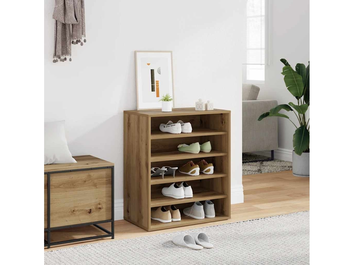 Mueble Zapatero | Armario Zapatero Madera Ingeniería Roble Artisan 60x35x70 Cm