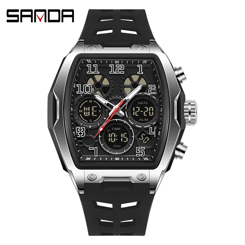 Elegante Reloj Deportivo Electrónico Para Hombre, Con Alarma, Fecha Y Temporizador De Cuenta Regresiva, Resistente Al Agua.