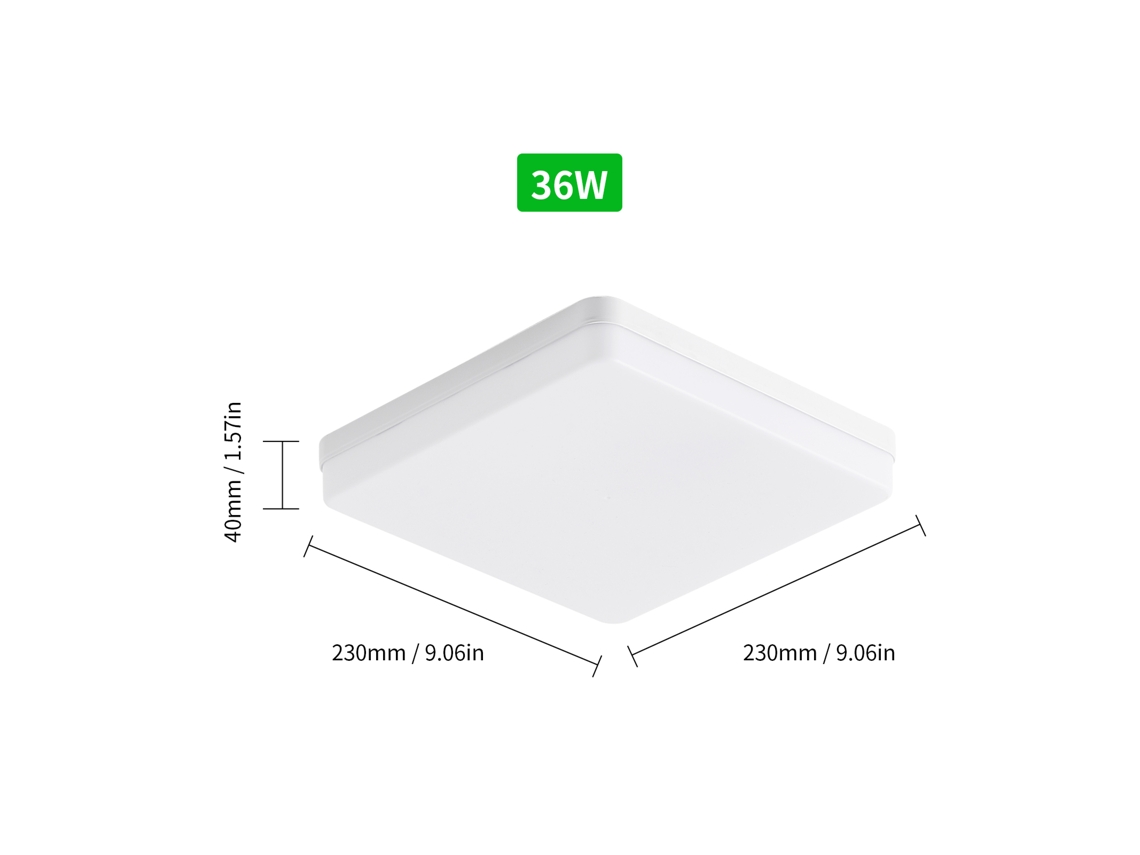 2026-lámpara De Techo Led Empotrada Cuadrada 36w Luz Cálida 3000k Para Cocina Dormitorio Pasillo Ac85-265v