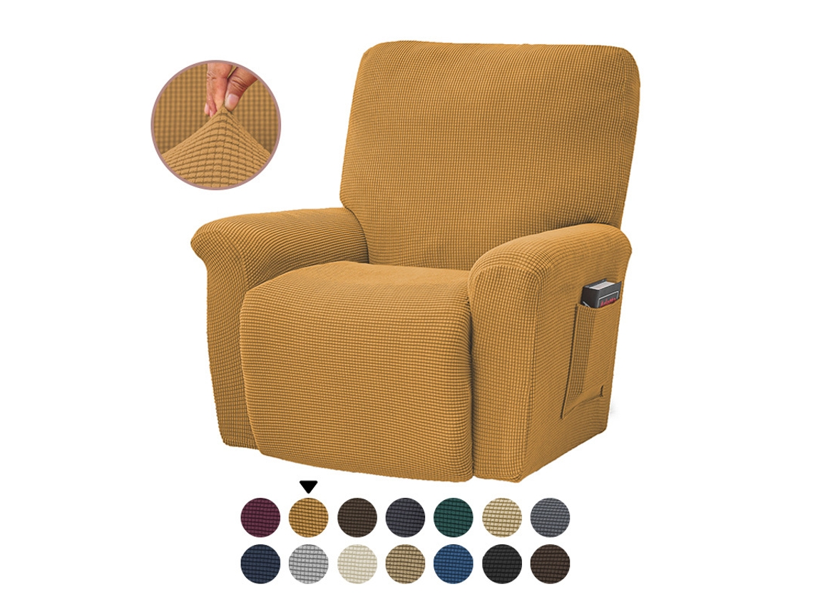 Funda Elástica Para Sofá Reclinable Lazboy, Color Amarillo Siurn