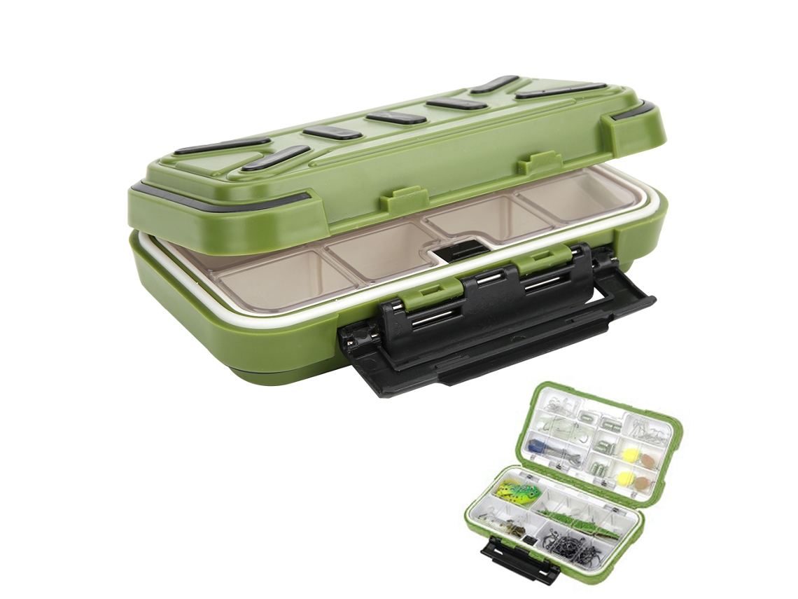 Danu26-caja De Equipo De Pesca Impermeable Abs Organizador De Anzuelos Y Cebos Portátil Contenedor Verde