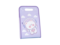 Bolsa Organizadora De Archivos A4 Vertical Portátil 12 Capas Expandible Estuche De Almacenamiento Astronauta Morado