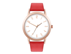 Reloj De Pulsera Analógico De Cuarzo Con Correa De Poliuretano Para Hombre Y Mujer (rojo)