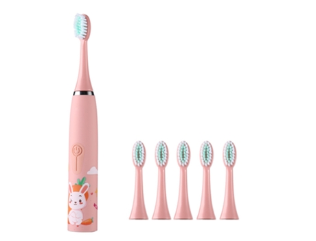 Cepillo de dientes eléctrico para niños con 6 cabezales de cepillo resistente al agua IPX7 temporizador inteligente incorporado cepillo de dientes ...
