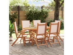 Juego de comedor de jardín de 2 piezas de acacia maciza y textileno Dkd Home Decor