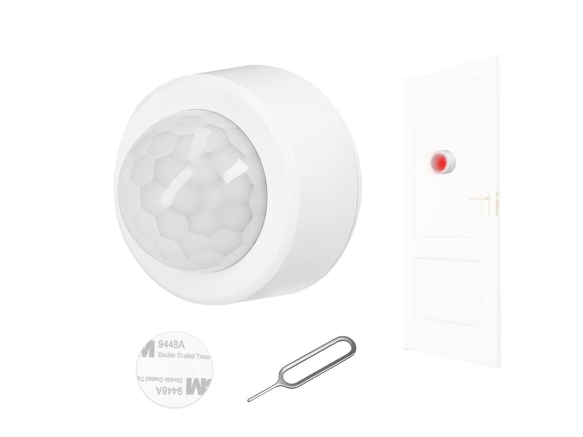 Sensor de movimiento HKJ, PIR Zigbee, inalámbrico, detector infrarrojo, 120°, Link, Alerta, App, requiere hub, para interiores y exteriores